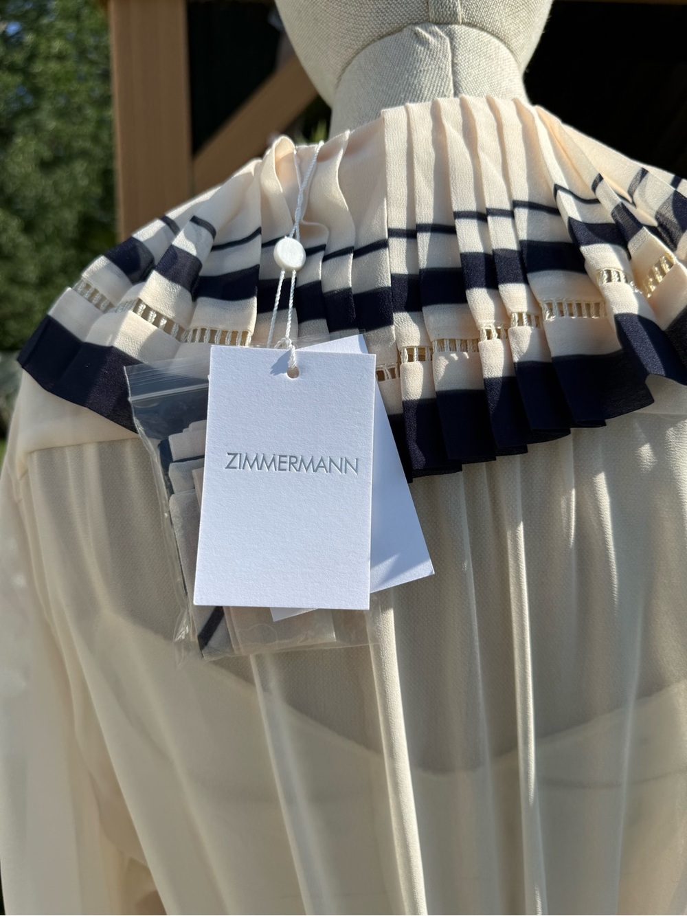 Zimmermann dress with navy blue sailboat print on cream background - Picture 4 of 8